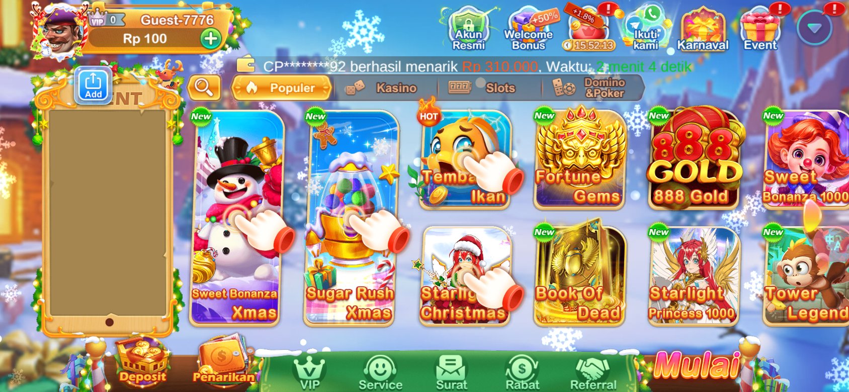 Game slot populer seperti Gates of Olympus dan Sweet Bonanza tersedia di HW777.